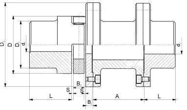 LXT接(jie)中(zhong)間套(tao)型(xing)星(xing)形(xing)彈(dan)性(xing)聯(lian)軸(zhou)器(qi)